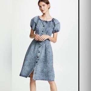 SEA New York Denim Jocelyn Acid Wash Dress Indigo